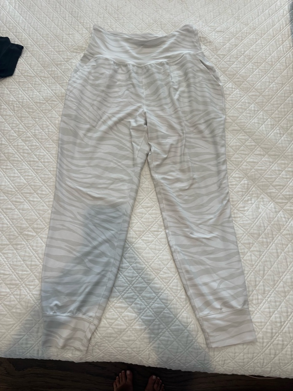 Cream Zebra Print Joggers